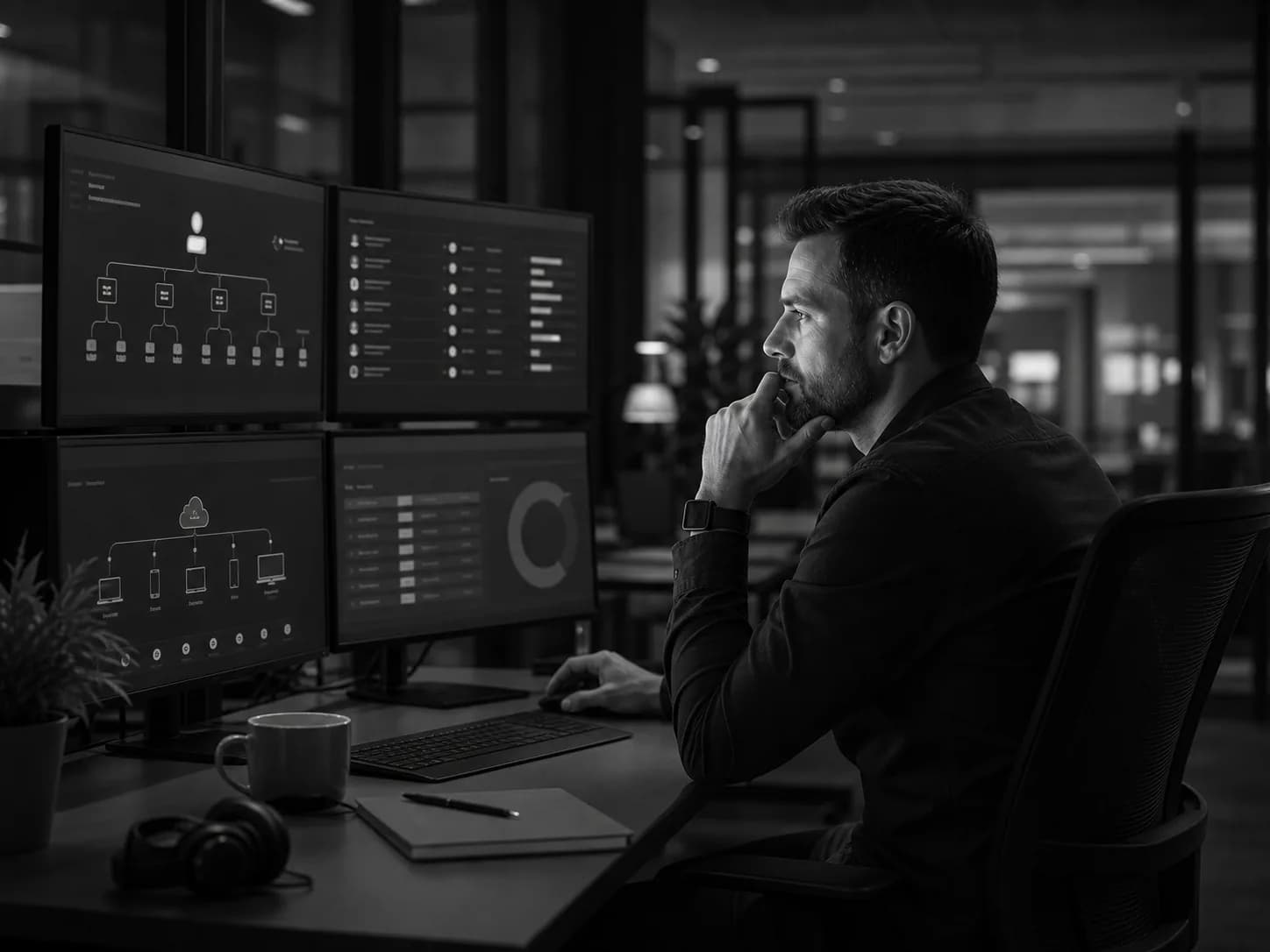 Security operations analysts monitoring dashboards