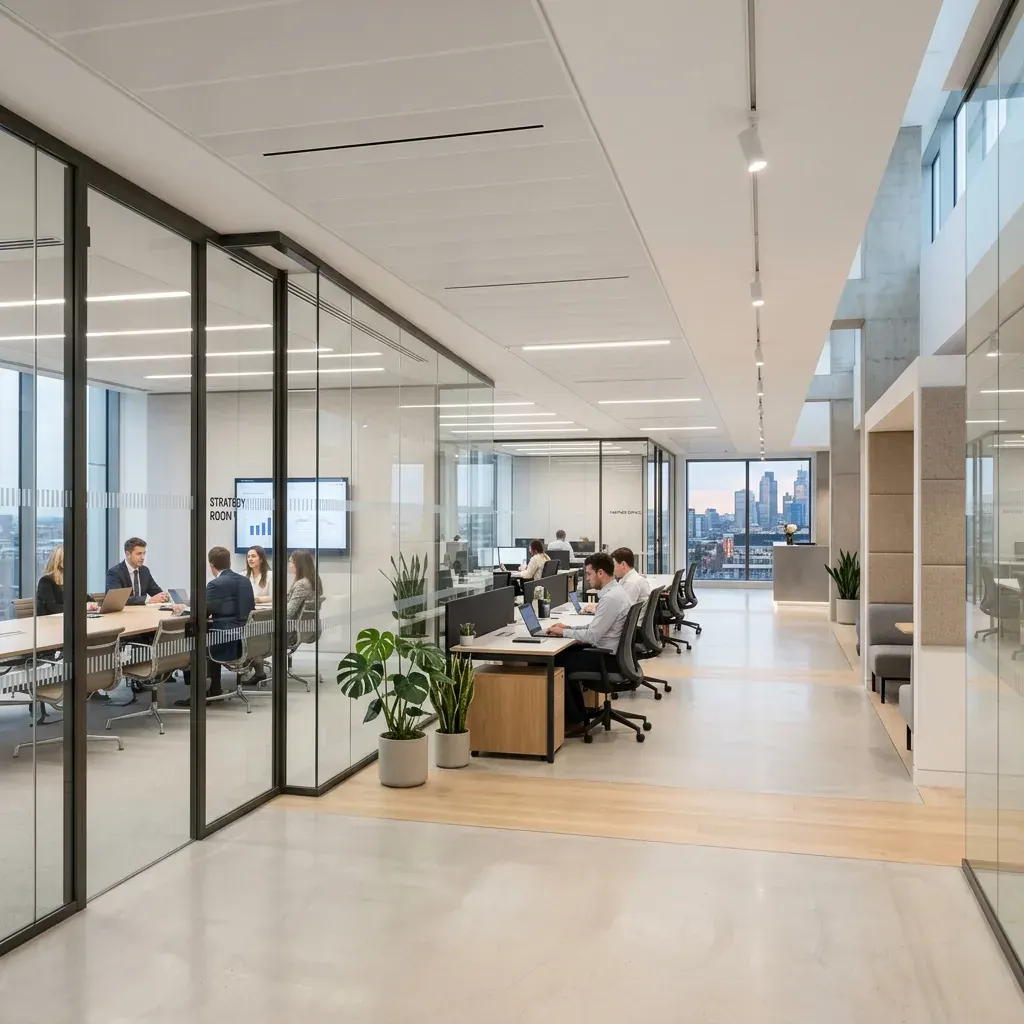 Professional business meeting in modern office